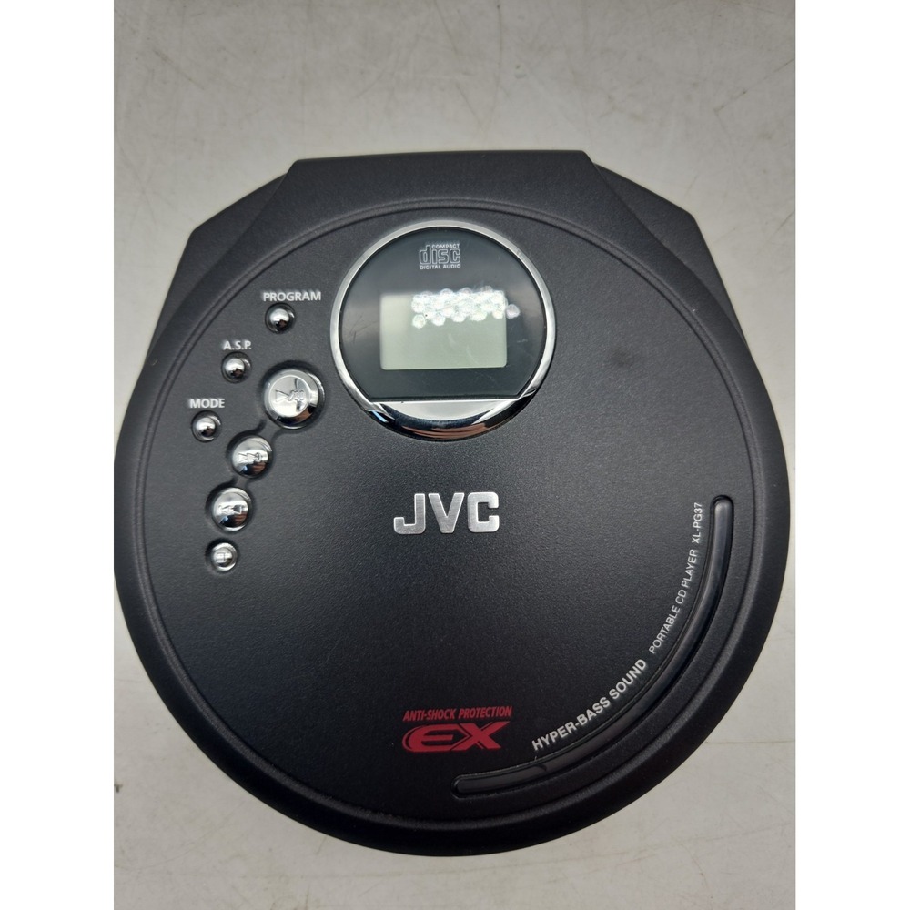 JVC XL-PG37BK Portable CD Player Black Hyper-Bass Anti-Shock Tested Works